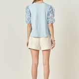 Floral Texture Sleeve Top