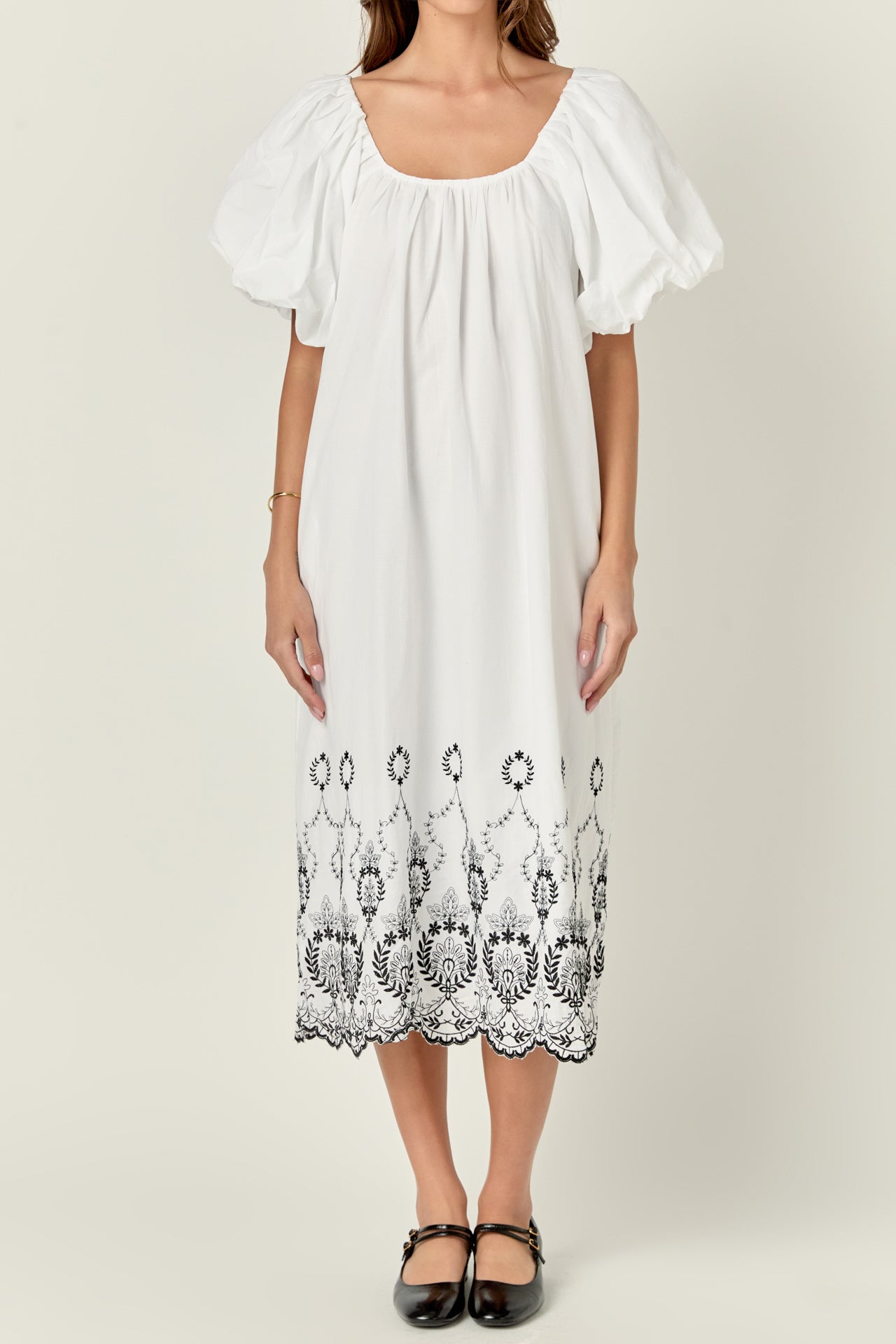 Embroidery Midi Dress