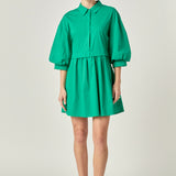 Puff Sleeve Shirt Dress