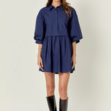 Puff Sleeve Shirt Dress