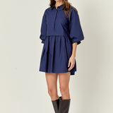 Puff Sleeve Shirt Dress