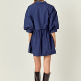 Puff Sleeve Shirt Dress