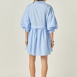 Puff Sleeve Shirt Dress