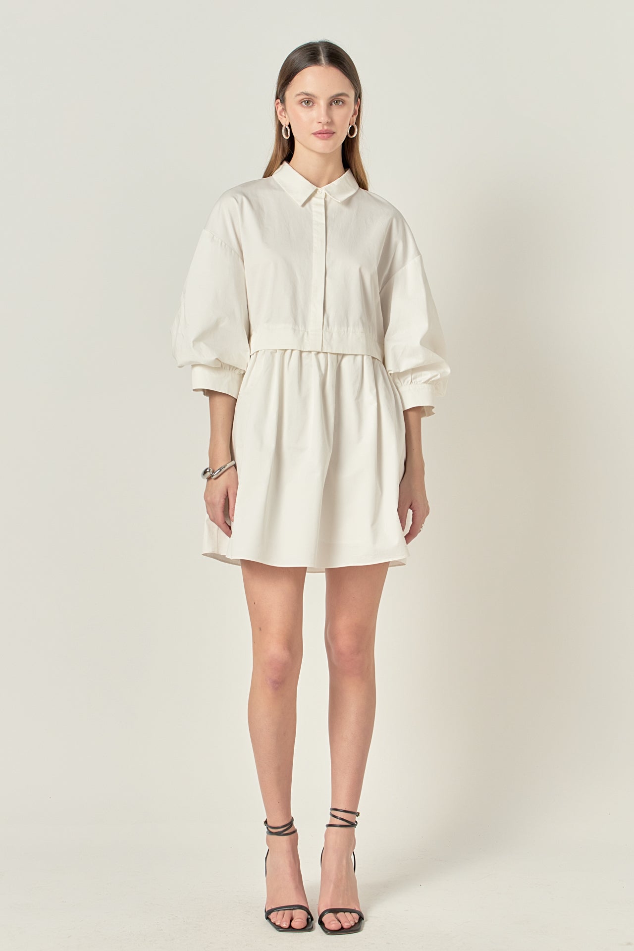 Poplin Combo Knit Dress English Factory Poplin Combo Knit Dress English Factory