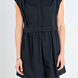 Pleated Shoulder Shirt Dress