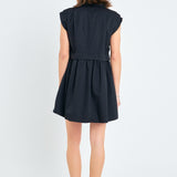 Pleated Shoulder Shirt Dress
