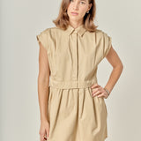 Pleated Shoulder Shirt Dress