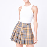 Checked Pleated Skort