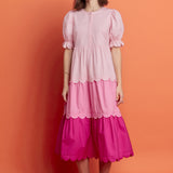 Colorblock Scallop Dress