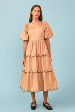 Load image into Gallery viewer, Colorblock Scallop Midi Dress
