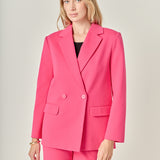 Double-breasted Knit Blazer