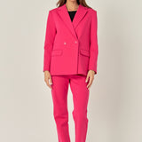 Double-breasted Knit Blazer