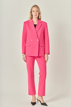 Double-breasted Knit Blazer