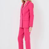 Double-breasted Knit Blazer