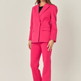 Double-breasted Knit Blazer