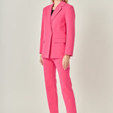 Double-breasted Knit Blazer