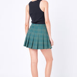 Pleated Check Skort