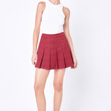 Pleated Check Skort