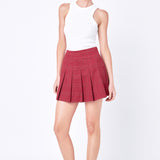 Pleated Check Skort