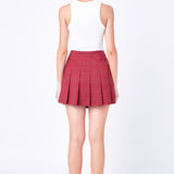 Pleated Check Skort