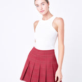 Pleated Check Skort