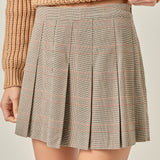 Pleated Check Skort