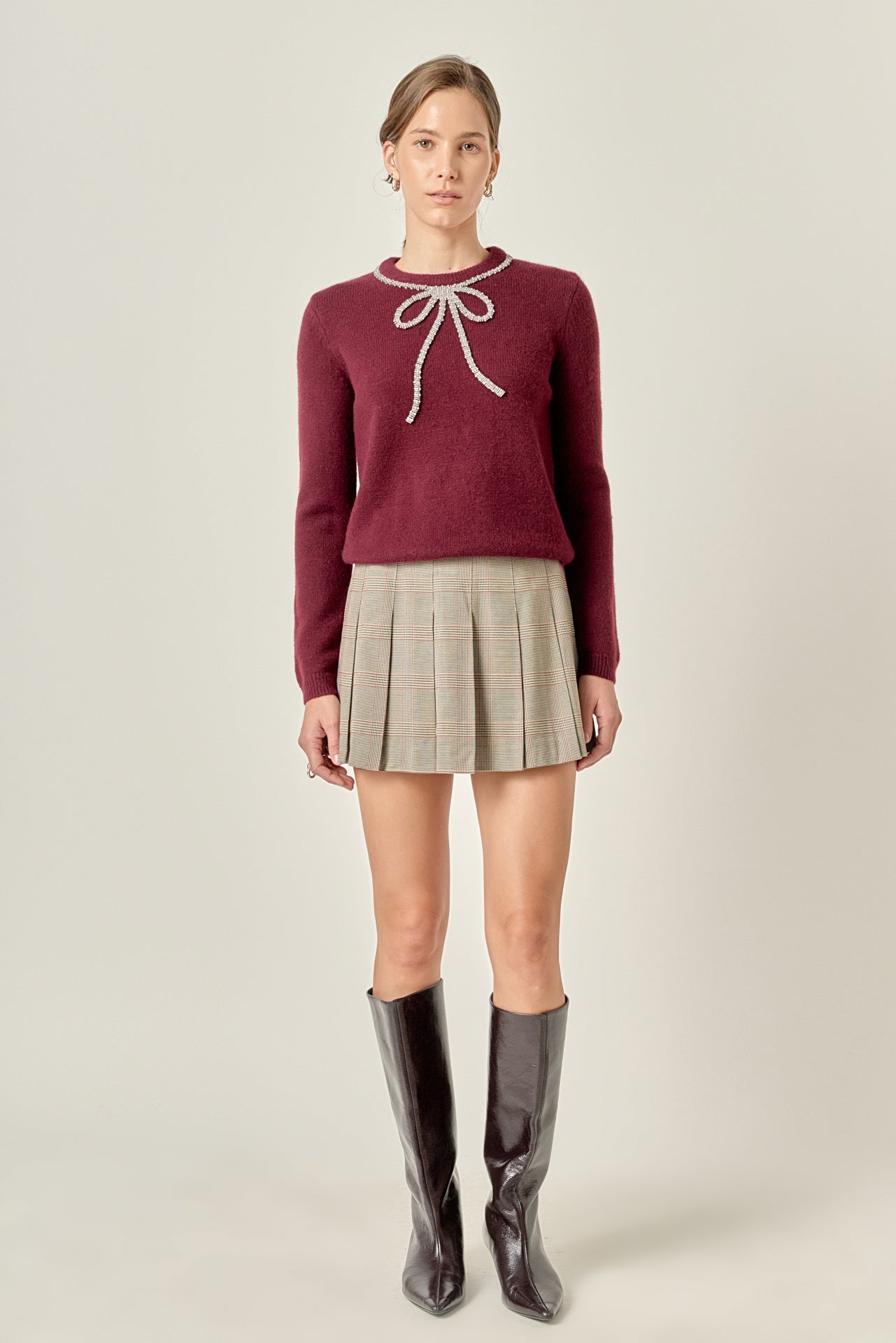 スカート choco check pleats skirt RM242CS0507_4-1.jpg