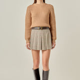 Pleated Check Skort