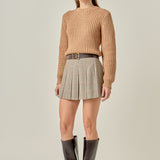 Pleated Check Skort