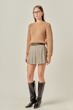 Pleated Check Skort