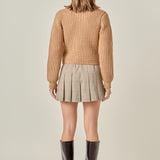 Pleated Check Skort