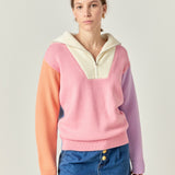 Colorblock Zip Pullover Sweater