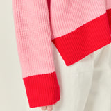 Contrast Zip Pullover Sweater