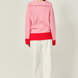 Contrast Zip Pullover Sweater
