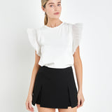 Tulle Ruffle Knit Top