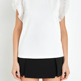 Tulle Ruffle Knit Top