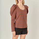 Puff Sleeve Knit Top