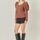 Puff Sleeve Knit Top