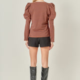 Puff Sleeve Knit Top