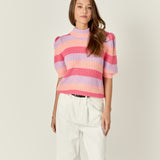 Stripe Mockneck Sweater