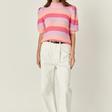 Stripe Mockneck Sweater
