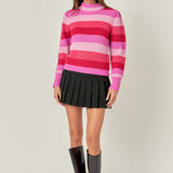 Stripe Mockneck Sweater