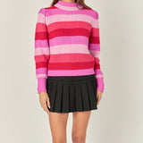 Stripe Mockneck Sweater