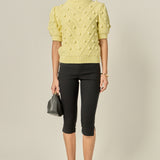 Pom Pom Puff Sleeve Sweater