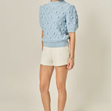 Pom Pom Puff Sleeve Sweater