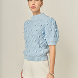 Pom Pom Puff Sleeve Sweater