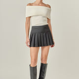 Pleats Detailed Mini Skort