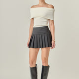 Pleats Detailed Mini Skort