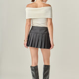 Pleats Detailed Mini Skort