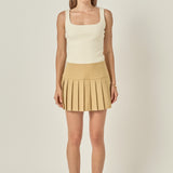 Pleats Detailed Mini Skort